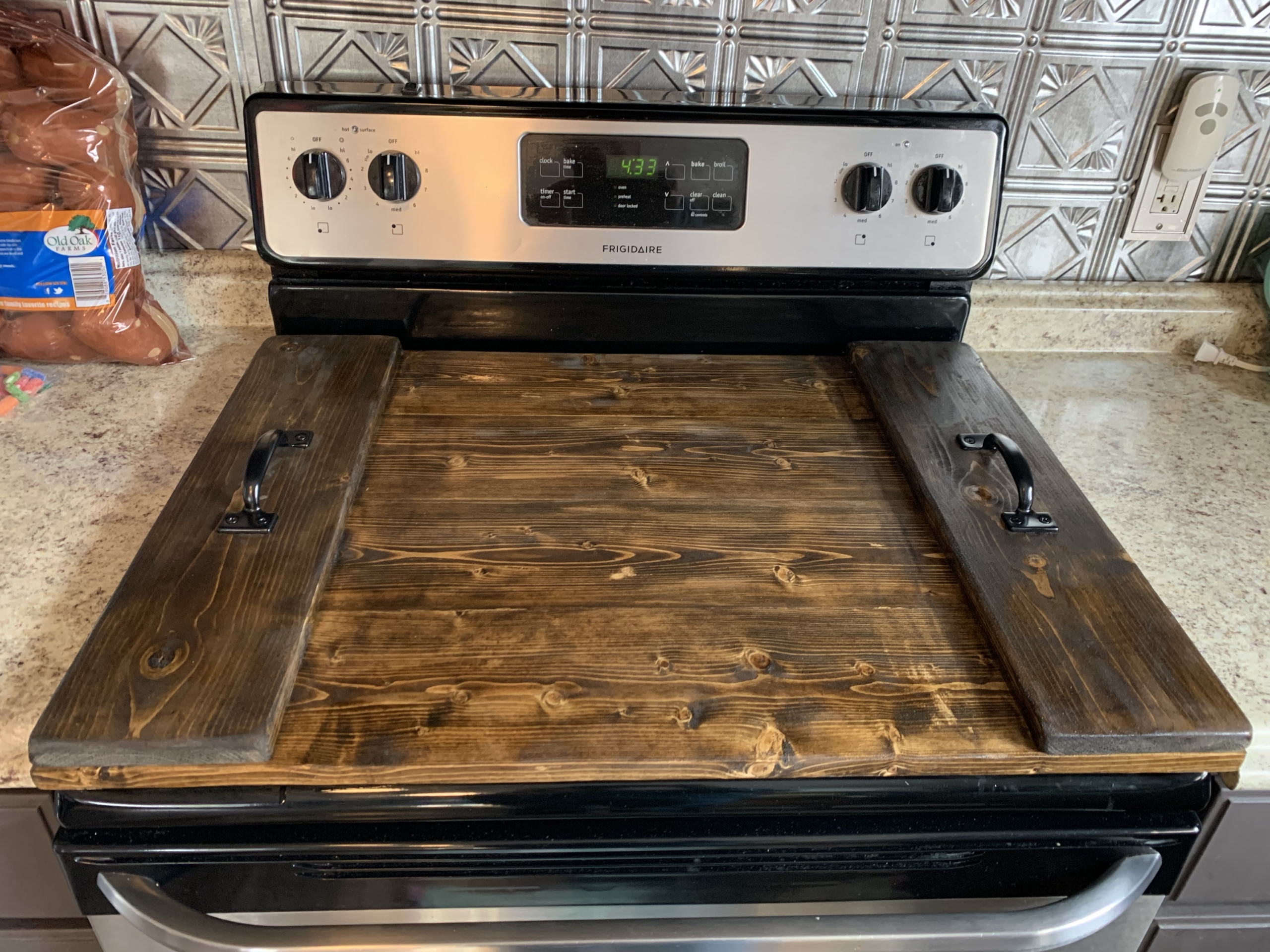 Wood Stove Topper - Cover Your Gas StoveIntroducing our beautifully crafted  wooden stove topper, designed to add a touch of rustic charm to your kitchen  while protecting your stove from scratches, stains