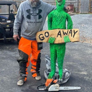 The Grinch Chainsaw Carving